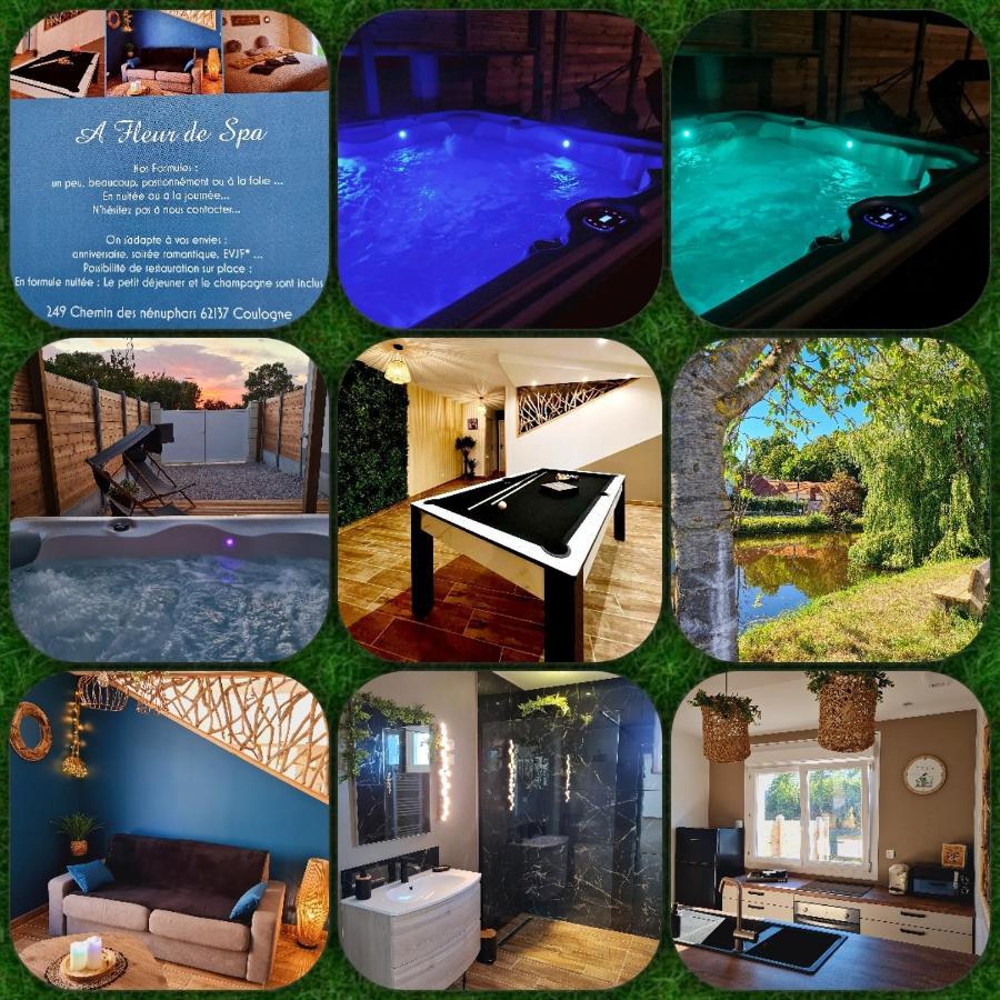 A Fleur De Spa : Maison Chaleureuse Avec Spa Privatif Et Billard. Coulogne Bagian luar foto